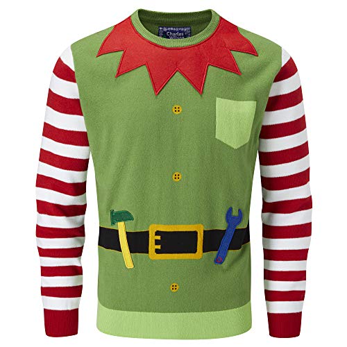 Charles Wilson Jersey de Navidad (3X-Large, Elf 3D (1019))