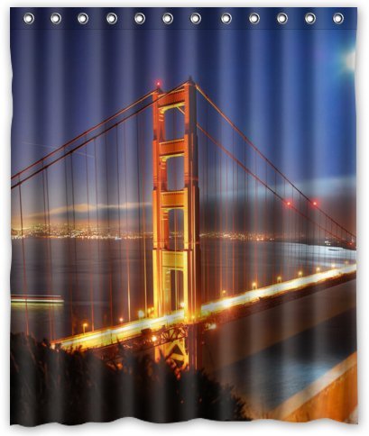 CHATAE Cortina de Ducha, Custom San Francisco, Impermeable, 152,4 x 182,9 cm
