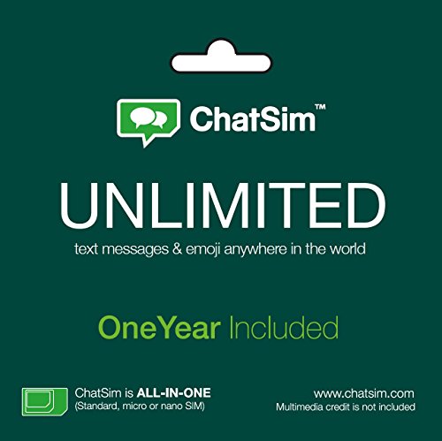 ChatSim Unlimited - Tarjeta SIM Internacional para chatear con Whatsapp y Otras ChatApp en más de 150 países