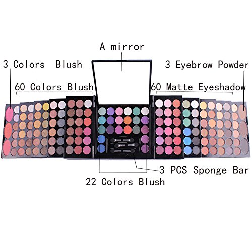 CHAWHO Paleta de Maquillaje, Paleta de Sombra de Ojos de 142 Colores, Professional Makeup, Pigmentos compactos, Acabados mate, satinados y metalizados con Color Cálido y Frío