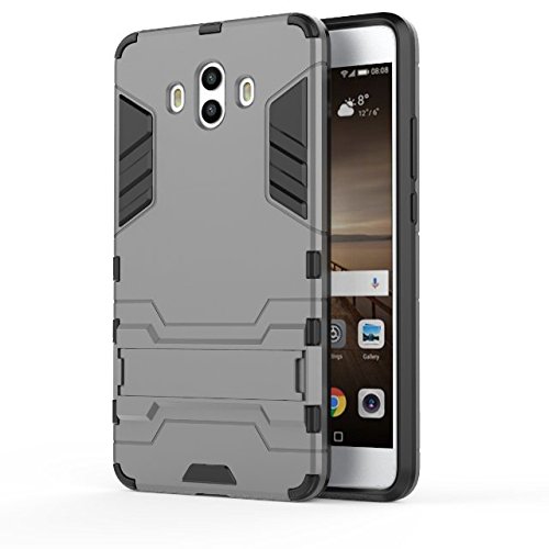 CHcase Huawei Mate 10 Funda, 2in1 Armadura Combinación A Prueba de Choques Heavy Duty Escudo Cáscara Dura PC + Suave TPU Silicona Rubber Case Cover con Soporte para Huawei Mate 10 -Gray
