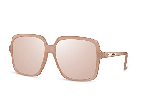 Cheapass Gafas de Sol Oversize CuadradasMariposa Famosas Fashion Rosa Crema Gafas de Sol con Peach Graduales Cristales UV400 protegidas Mujeres