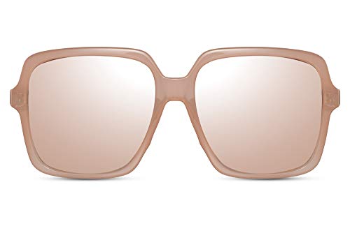 Cheapass Gafas de Sol Oversize CuadradasMariposa Famosas Fashion Rosa Crema Gafas de Sol con Peach Graduales Cristales UV400 protegidas Mujeres