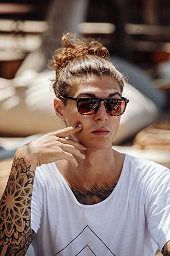 Cheapass Gafas de sol Parte Superior Lisa Rectangular de Negro a Leopardo con Lentes Graduales Marrones 100% con protección UV400 Hombres