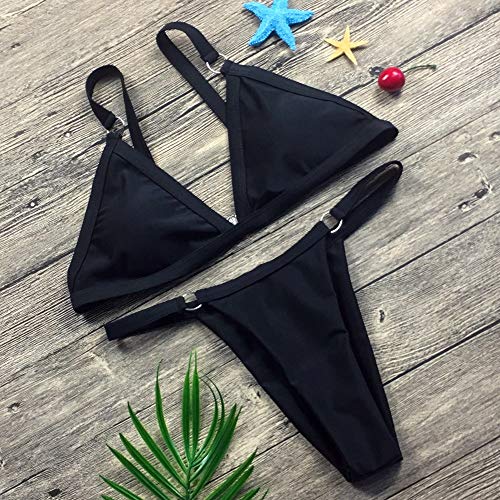 CheChury Bikini Mujer Conjuntos Brasileño Sexy Tanga Mujer Playa Ropa de Baño Traje de Baño Sexy Bañador de Baño Tops y Braguitas 2 Piezas Verano