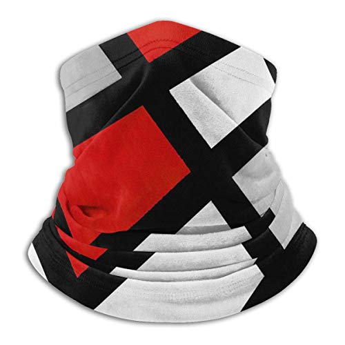 chenguang4422 Rojo, gris, negro, blanco, geométrico, Unisex, microfibra, calentador de cuello, gorros, bufanda, máscara para invierno, máscara de clima frío, pasamontañas