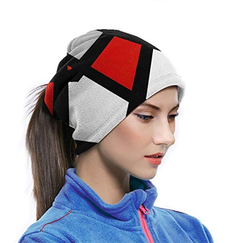 chenguang4422 Rojo, gris, negro, blanco, geométrico, Unisex, microfibra, calentador de cuello, gorros, bufanda, máscara para invierno, máscara de clima frío, pasamontañas