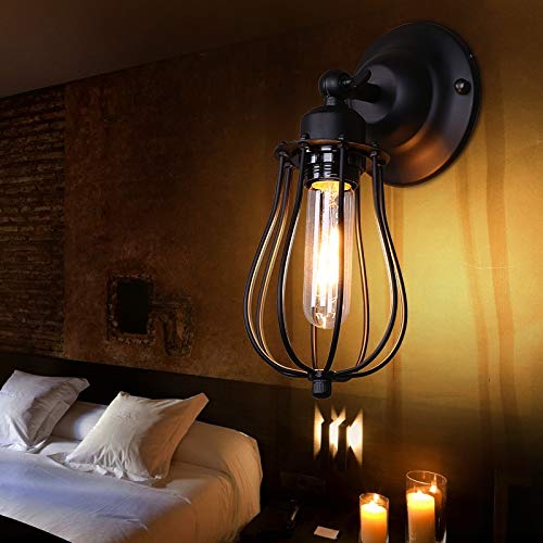 CHENTAOCS (EICEO Industrial Retro lámpara de Pared Americana Europea del Estilo de país Vestíbulo Interior lámpara de Pared de una Sola Cabeza de Pomelo (Lampshade Color : 1 HEAN)