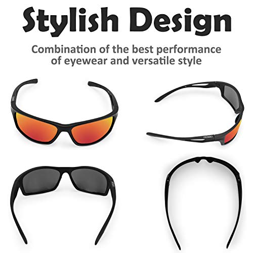CHEREEKI Gafas de Sol Deportivas, Gafas de Sol Deportivas Polarizadas, Pesca, Ski, Conducción, Golf, Salir A C