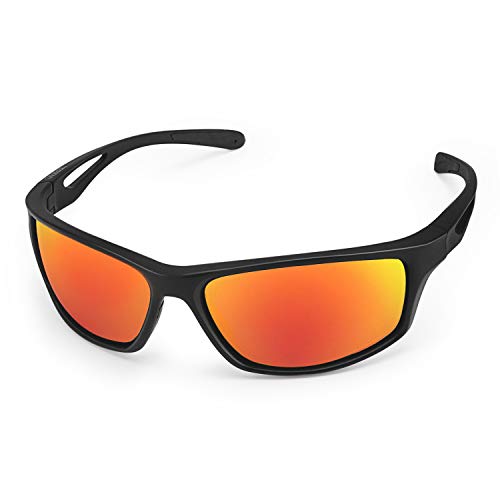 CHEREEKI Gafas de Sol Deportivas, Gafas de Sol Deportivas Polarizadas, Pesca, Ski, Conducción, Golf, Salir A C