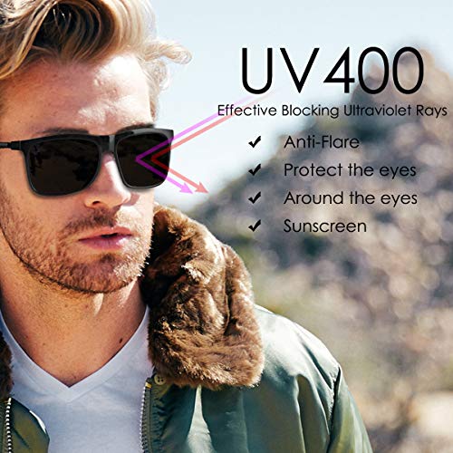 CHEREEKI Gafas de Sol Hombre Mujer Polarizadas UV400 Protection Clásico Retro Gafas