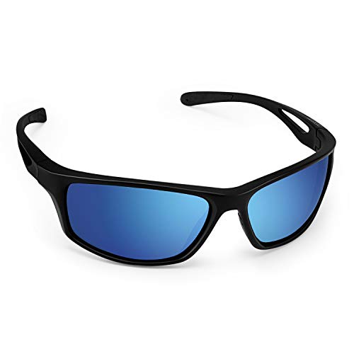 CHEREEKI Gafas De Sol, Polarizadas Deportivas Gafas De Sol con Proteccion UV400 & TR90 Súper Ligero Marco Gafas para La Pesca, el Golf, el Ciclismo (Azul)