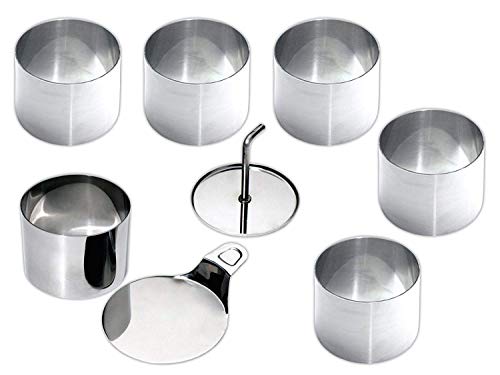 CHG 245-06-60 - Juego de moldes para postres y entrantes, 8 Piezas, Redondos, 6 moldes