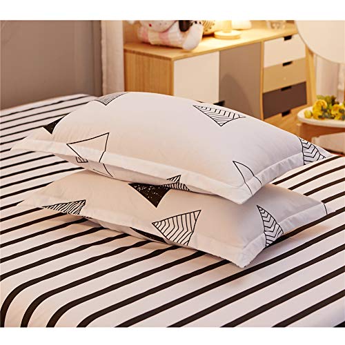 Chickwin Juego de Ropa de Cama 3 Piezas para Poliéster Funda de edredón 150 * 200/180 * 220/240 * 220cm Funda de Almohada 50 * 75cm Estilo Elegante (Cama 90cm (150 * 200cm),Triángulo)