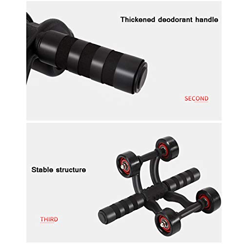 CHJ Equipo Ejercicios para El Hogar, Un Par Ruedas Abdominales, Tres Ruedas Estables Y Seguras, Usando Una Almohadilla Esponja para Arrodillarse, Ejercicio Pérdida Peso para Hombres Y Mujeres