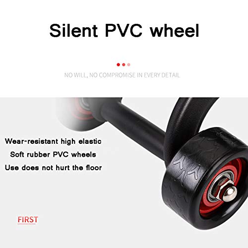 CHJ Equipo Ejercicios para El Hogar, Un Par Ruedas Abdominales, Tres Ruedas Estables Y Seguras, Usando Una Almohadilla Esponja para Arrodillarse, Ejercicio Pérdida Peso para Hombres Y Mujeres