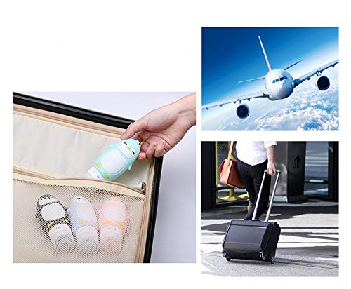 Chonor 3PCS Paquete de Pingüino Lindo Botellas de Viaje Portátil Silicona de Conjunto, Anti-Fugas Rellenable Compresible Botellas de Viaje,para Gel, Shampoo, Crema de Baño, Loción etc