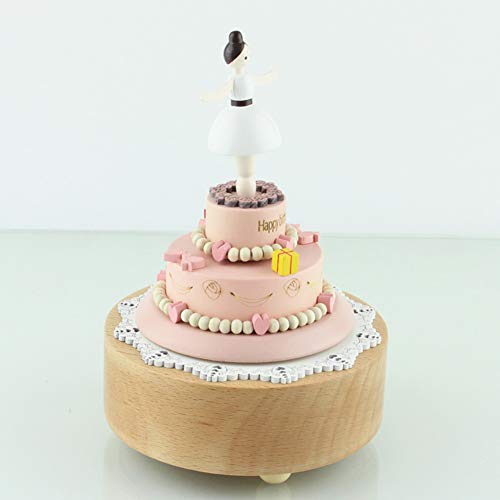 Chonor Escenarios Innovadores Caja de Música de Madera, Primo Creativo Manivela de Madera Artesanías Caja de Música - Hada Bailando en el Pastel - Regalo y Decoraciones Idea para Cumpleaños, Navidad