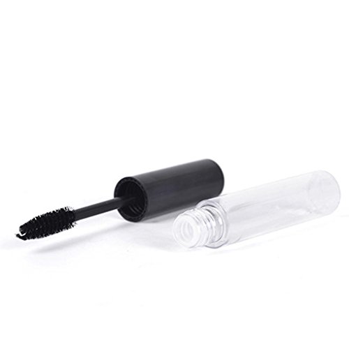 Chowcencen 10ml Rímel Gorra Negra Botella de Tubo vacío Vial Transparente Maquillaje de Ojos Crema de pestañas Embudo Dispensador Pipeta Contenedor