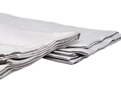 CHRISLZ 2pcs funda de almohada de seda estándar 50 * 75CM sedoso suave y arruga libre puro Color seda funda sin cremallera (GREY)