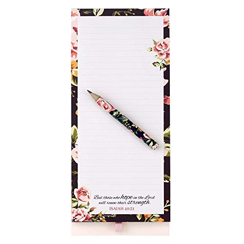 Christian Art Gifts - Bloc de notas magnético para nevera con lápiz | Bloc de notas para compras, recordatorios, lista de tareas, 10,16 x 20,32 cm, 70 hojas