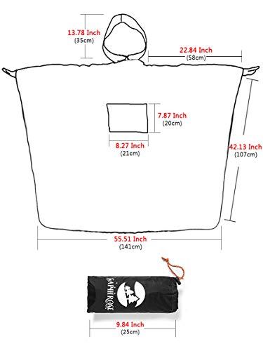 Chubasqueros Impermeable Reutilizable Ponchos de Lluvia y Multifuncional Estera de Camping, Cubierta de Dosel, para Senderismo, Cámping y Pesca Ciclismo con Capucha para Mujer y Hombre