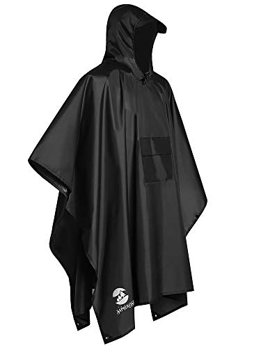 Chubasqueros Impermeable Reutilizable Ponchos de Lluvia y Multifuncional Estera de Camping, Cubierta de Dosel, para Senderismo, Cámping y Pesca Ciclismo con Capucha para Mujer y Hombre