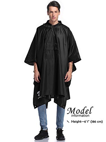 Chubasqueros Impermeable Reutilizable Ponchos de Lluvia y Multifuncional Estera de Camping, Cubierta de Dosel, para Senderismo, Cámping y Pesca Ciclismo con Capucha para Mujer y Hombre
