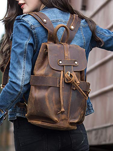 Chunjiao Retro Cuero de Caballo Mochila Mochila Bolsa de Piel de Vaca Loca Tendencia de los Hombres de Cuero Mochila de Cuero de los Hombres de la computadora de Viaje Mochila de Moda
