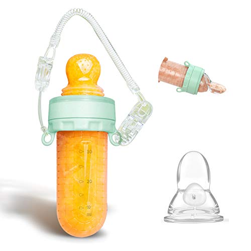 Chupetes Frutas bebe & Cuchara Dispensadora, Alimentador antiahogo bebe, multifuncional todo en uno juguete para bebe