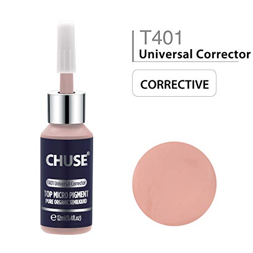 CHUSE T401 Universal Corrector Microblading Micro pigmento maquillaje permanente tatuaje tinta color cosmético pasó SGS, DermaTest 12 ml (0.4fl.oz)