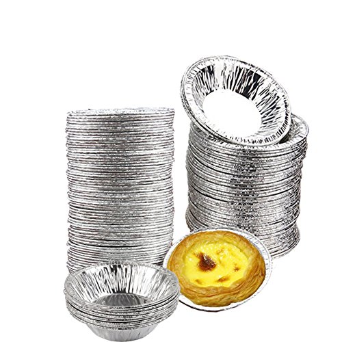 Ciaoed 50 PCS Desechables Tazas de Papel de Aluminio Para Hornear Hornear Muffin Cupcake Molde de Estaño Redondo Huevo Tarta Latas del Molde del Molde