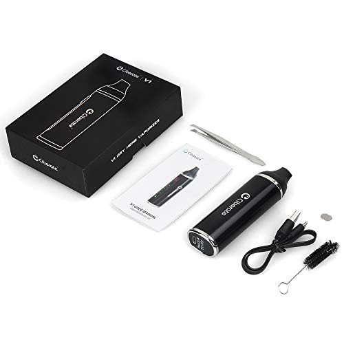 Ciberate Pluma de vaporizador de hierbas secas, cámara de cerámica grande, batería de 2200 mAh, configuración de control de temperatura Smart 5, vaporizador de hierbas portátil vapor puro sin nicotina