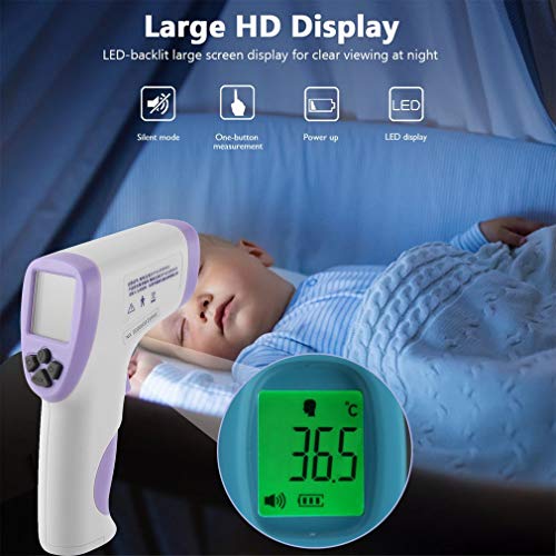 Cikuso Termometro infrarrojo IR sin contacto LCD digital Medidor de temperatura corporal en la frente