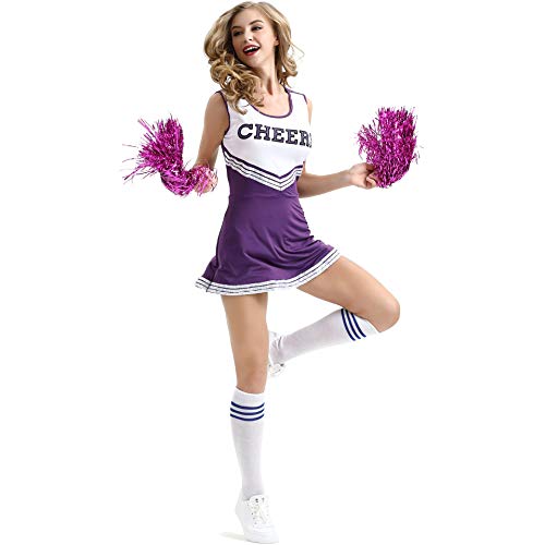 cilyberya Disfraz de Animadora Disfraces Disfraces Sexy de Escuela con La la Flower Mujer Cosplay Halloween