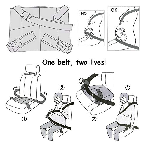 Cincobebé Cinturón para Embarazada de Seguridad en el Coche/Adaptador Cinturón Embarazada que Protege al Bebé y la Mamá Evitando el Riesgo de Aborto,Seguro y Cómodo