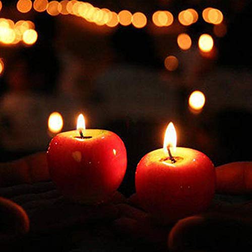 cineman Velas perfumadas con Forma de Manzana, simulación de Velas de Fruta, sin Humo, no tóxicas, Velas de Manzana Artificiales para el Regalo de San Valentín, decoración de Boda