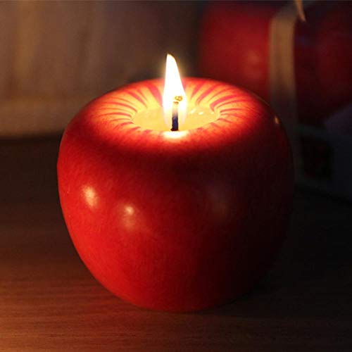 cineman Velas perfumadas con Forma de Manzana, simulación de Velas de Fruta, sin Humo, no tóxicas, Velas de Manzana Artificiales para el Regalo de San Valentín, decoración de Boda