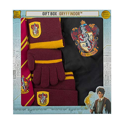 Cinereplicas- Brandecision-Caja Regalo Harry Potter Kids Gryffindor(Capa,Corbata,Gorro,Guantes y Bufanda), Multicolor, niño (Redstring 5 piezas)