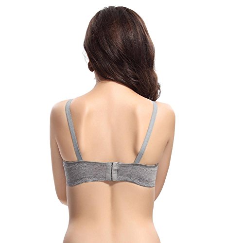 Cinnamou Botón de enfermería, Bralettes con Relleno Push-up Mujeres Premamá Sujetador Bralette Sujetador de Mujer Embarazada Ropa Interior Maternidad Sujetadores de Lactancia Materna (Gris, 95)
