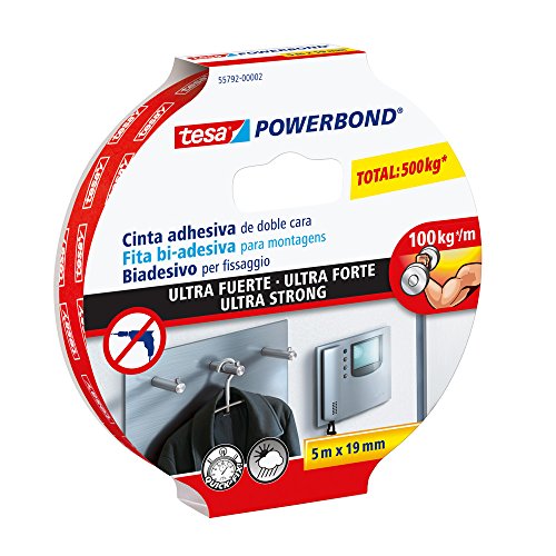Cinta adhesiva doble cara tesa Powerbond Ultrafuerte (5m x 19mm)