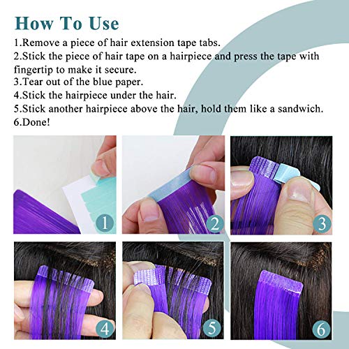 Cinta de Extensión de Pelo, 96pcs Cinta Adhesiva de Extensión de Pelo de Trama de Doble Cara Tape para Reemplazo, Herramienta de Belleza para Cinta en Extensión de Cabello y Trama de Pelo (4 x 0,8 cm)