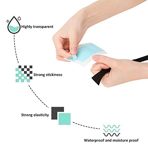 Cinta de Extensión de Pelo,Cintas Adhesivas de Extensiones,Hair Extensions Tape,Doble Cara Invisible Replacement Tape para Extensión de Cabello,Adhesivo Extra Strong,4 x 0.8 cm,120 Pieza