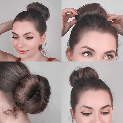 Cinta para Hacer Moños, Hair Bun, para Mujeres, Enrollado del Pelo Estilo Francés, por Andlane (1 marrón, 1 marrón claro)