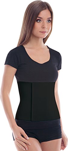 Cinturón elástico postoperatorio abdominal 24cm / Faja postparto y postoperatorio/Apoyo de los músculos abdominales y lumbosacro/Unisex/XX-Large Negro