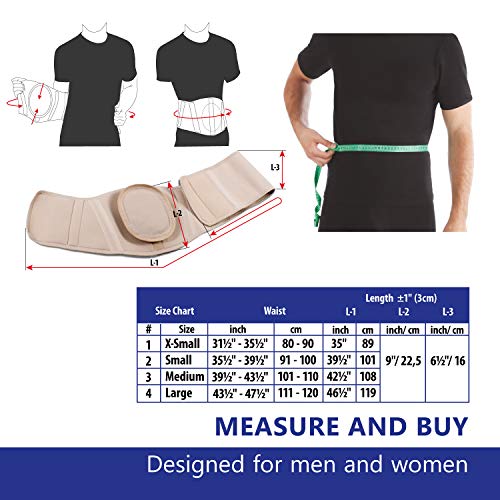 Cinturón ergonómico para hernia umbilical (nuevo modelo); faja de sujeción abdominal Medium Negro