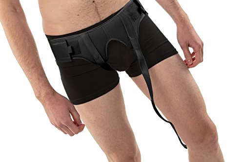 Cinturón para Hernia Inguinal Para los Hombres di aHeal - Soporte Doble Correa de compresión ajustable alivio del dolor de ingle - Tamaño 2: 89.5-97 CM; 35-38.1", Negro