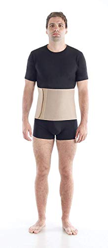 Cinturón postoperatorio abdominal con algodón Faja postparto y postoperatorio Apoyo de los músculos abdominales y lumbosacro Altura 24 cm Unisex Large Beige
