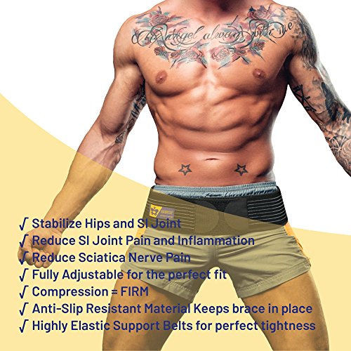 Cinturón Sacro ilíaco I Faja Transpirable, Antideslizante para las Articulaciones SI I Alivia la Inflamación de la Ciática, la Cadera, la Pelvis, eL lumbar, las Piernas y Reduce la Inflamación -S/M