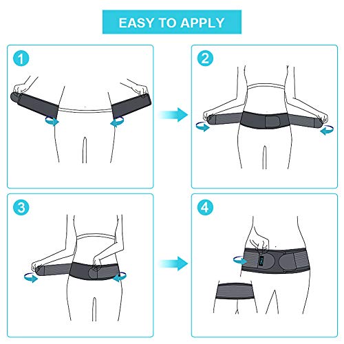 Cinturón Sacroiliaco, Cinturón de Soporte Sacroiliaco para Estabilizar la Articulación Sacroiliaco, Alivio del Dolor de la Ciática, Cadera, Pelvis, Lumbar, se Ajusta para Hombres y Mujeres